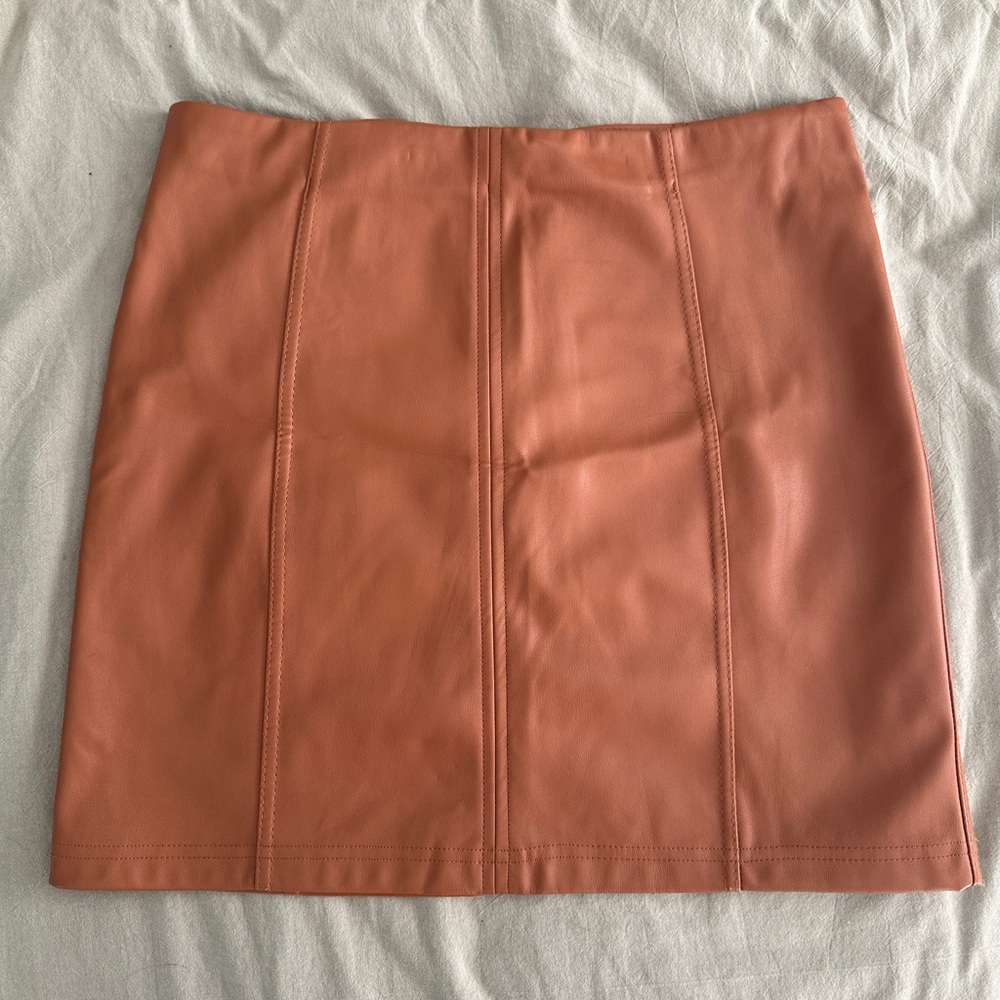 Altar’d State Tannish Brown Leather Skirt